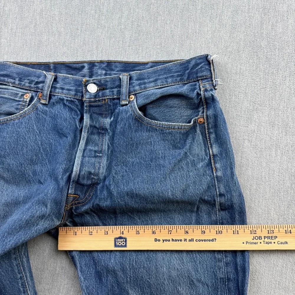 Levis 501‎ Jeans Mens 34X30 Fit 32X28 Blue Denim Button Fly Straight Leg Modern